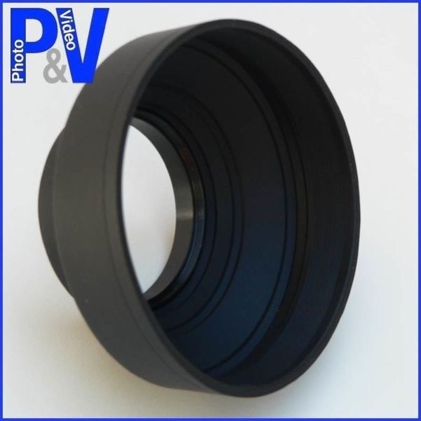 3 Position Rubber Lens Hood 55mm - Canon Nikon etc